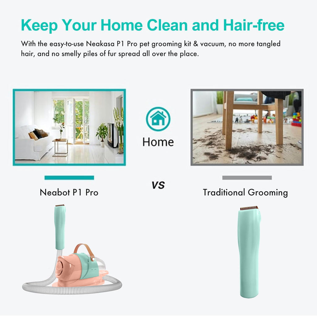 Dog Grooming Kit & Grooming Vacuum, 12000Pa Strong Suction Pet Hair Vacuum for Shedding with Clipper Nail Grinder, 1.8L Dust Cup Low Noise Home Cleaning Includes 7 Professional Dog Grooming Tools