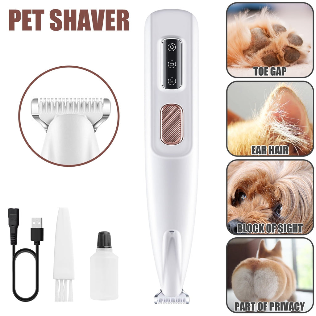 Audessy Electric Clipper for Dogs and Cats, Pet Hair Clipper with LED Light, Multifunctional Electric Pet Clipper Kit, for Grooming Pet Hair Around Paws, Eyes, Face and Rump