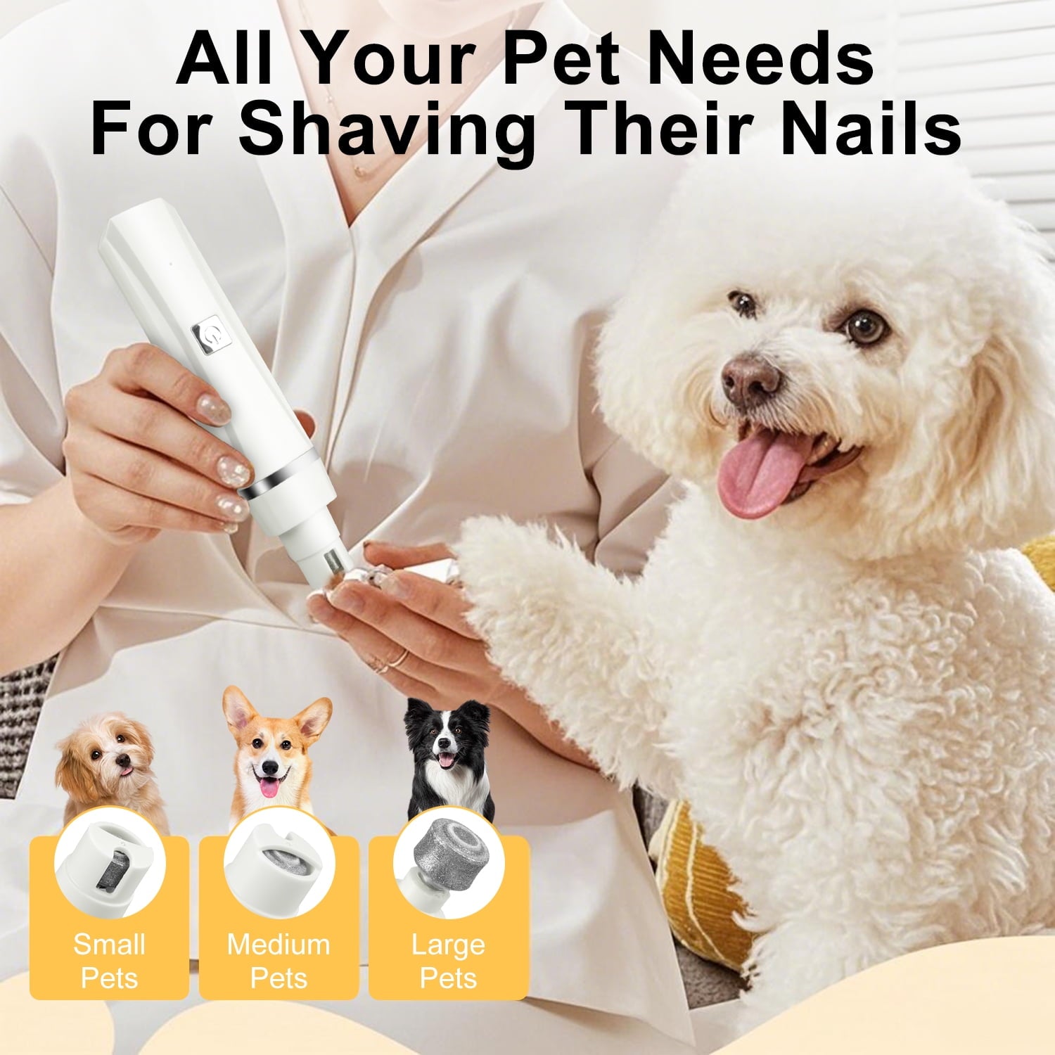 ABCPOW Dog Clippers Pet Grooming Kit,Professional Pet Hair Clipper with Comb Guides Low Noise Paw Trimmer,Rechargeable Cordless Electric Quiet Nail Grinder Shaver for Dogs Cats and Other Pets Animals