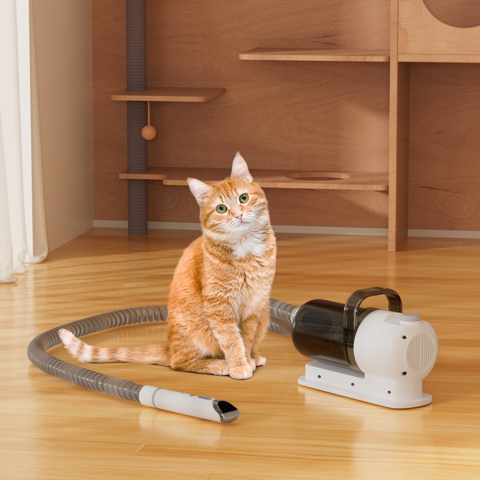 5 In 1 Pet Grooming Kit Vacuum Suction Professional Pet Hair Clipper, 1.5L Grooming Tools for Dogs Cats Pets, Dog Vacuum Brush for Shedding Grooming