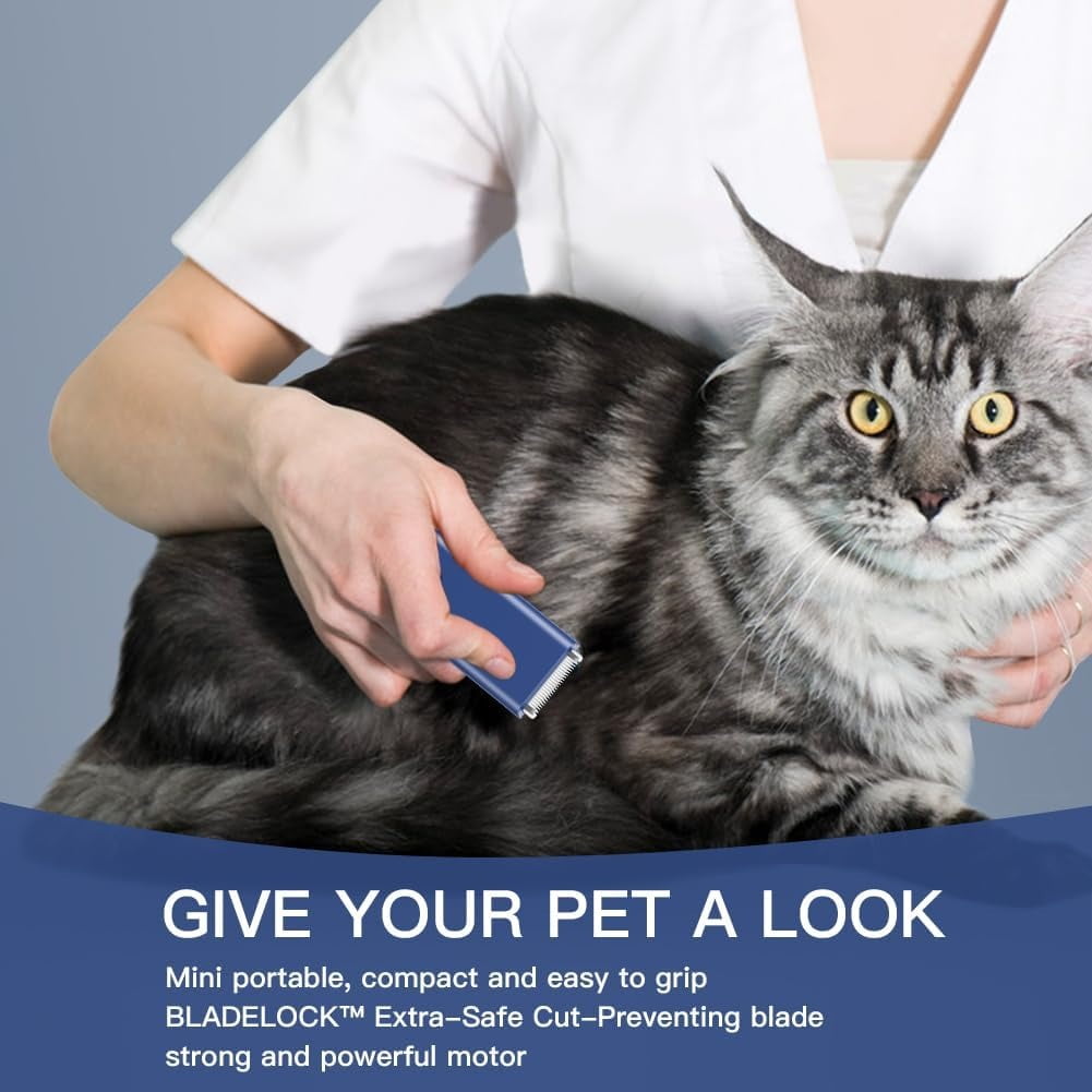 Electric Mini Cat Grooming Kit, Rechargeable Type C Pet Cat Clipper for Matted Fur Cordless, Lightweight Pet Shavers for Kitty/Puppy/Rabbits/Small Pets