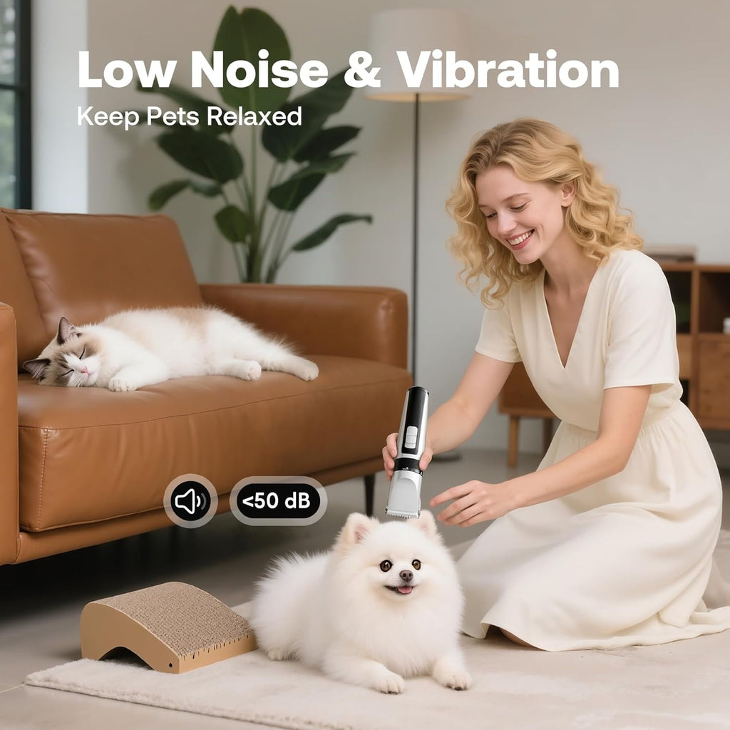 Dog Hair Clippers for Grooming Kit and Dog Paw Trimmer Nail Grinder for Grooming, Low Noise Rechargeable Cordless, Shaver Grooming Supplies for Pet Cats Dogs