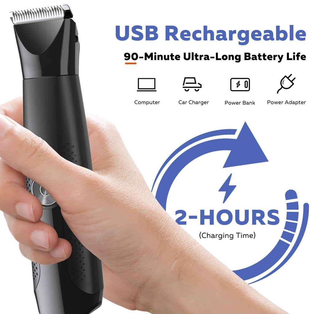 Dog Clippers with LED Display, Cordless 4-in-1 Pet Grooming Tool for Dogs Cats, Low-Noise Hair Trimmer with Nail Grinder Attachment, Rechargeable