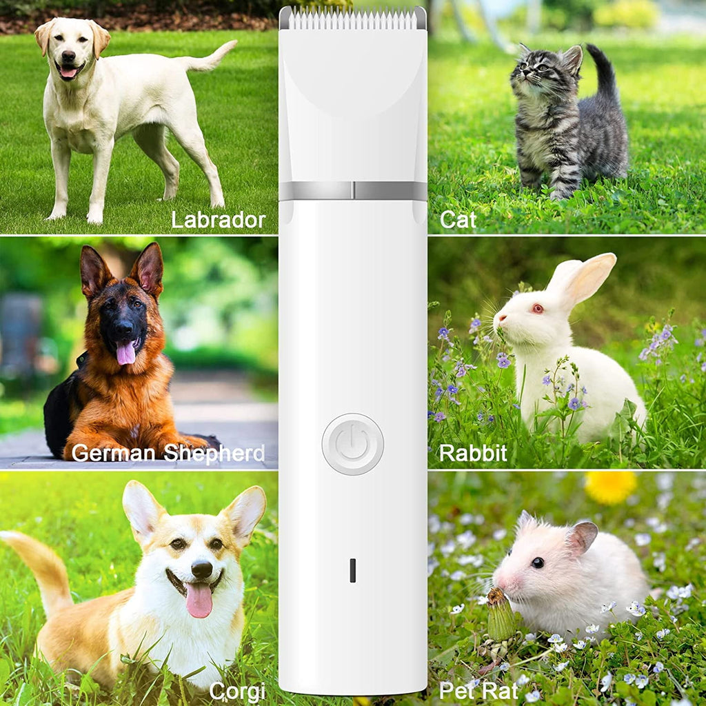 ZDM Dog Clippers Grooming Kit Hair Clipper-Low Noise Paw Trimmer- Rechargeable - Cordless Quiet Nail Grinder Shaver for Cats and Other Pets