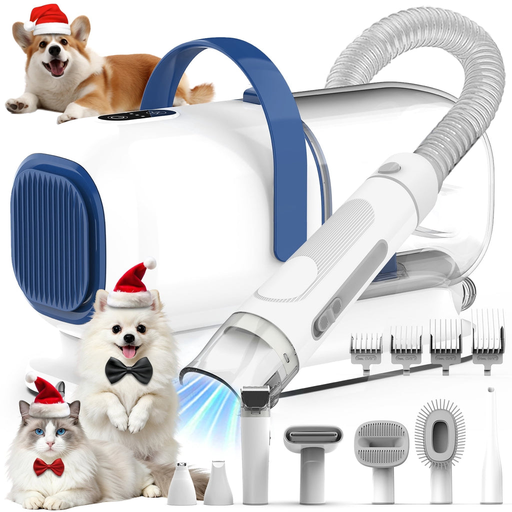 AIRROBO GP04 Plus Dog Grooming Kit with Vacuum, Pet Clippers Set, Low Noise Grooming Tools
