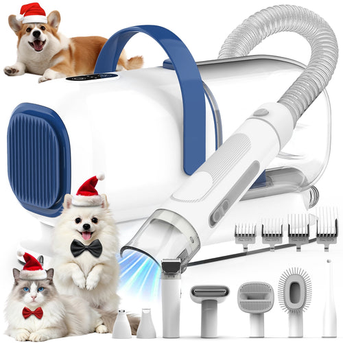 AIRROBO GP04 Plus Dog Grooming Kit with Vacuum, Pet Clippers Set, Low Noise Grooming Tools