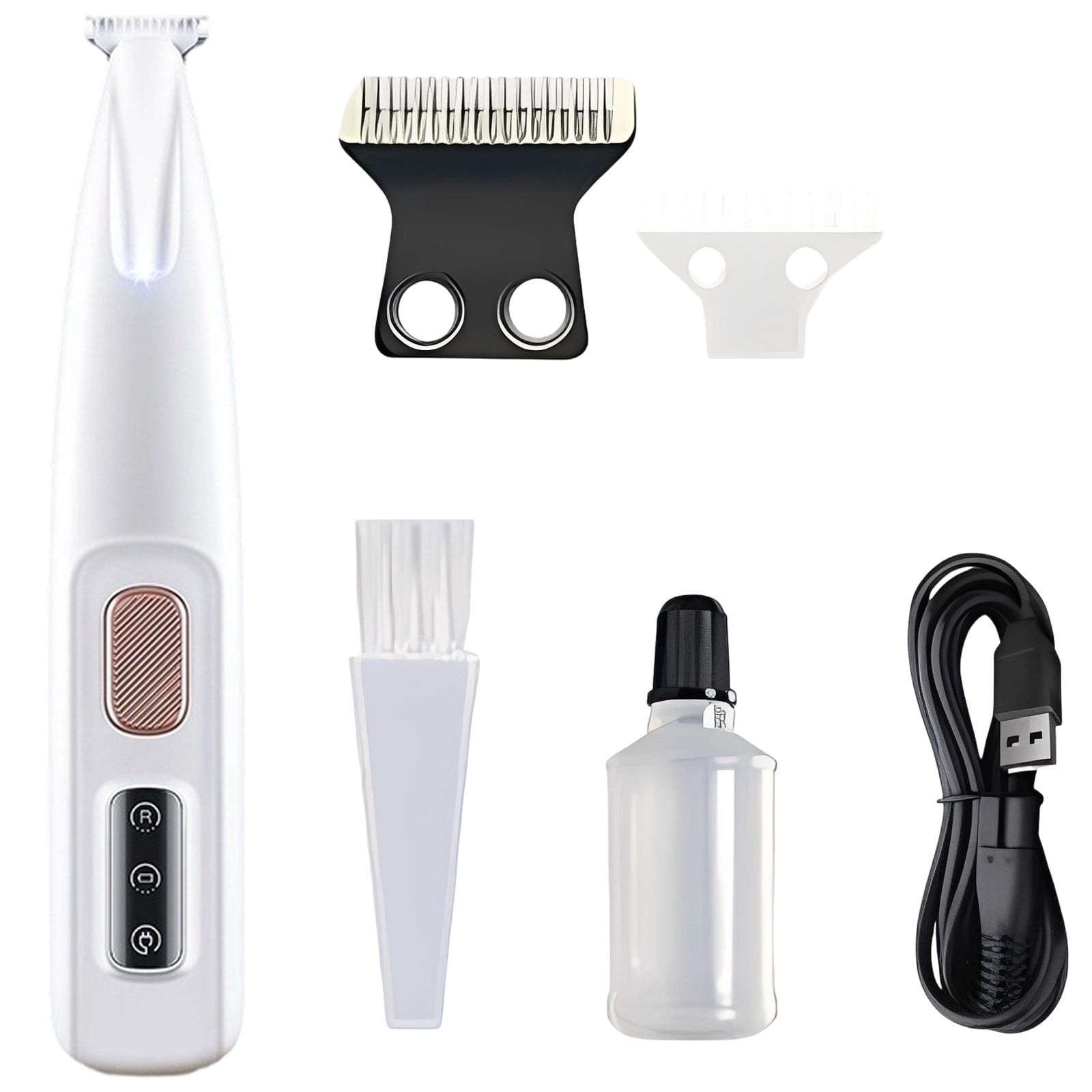 Barhoo Multifunctional Pet Grooming Trimmer Rechargeable Low Noise Hair Clipper with Led Light Precision Shaver for Dogs Cats Ears Face Paws Buttocks Cordless Electric Pet Grooming Kit Waterproof