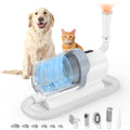 CONCETTA 5-in-1 Pet Grooming Vacuum Kit, 2.5L Dust Cup, 3 Suction Modes, and 5 Professional Grooming Tools, With Low Noise Cordless Clippers, White