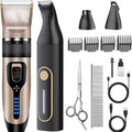 Dog Clippers for Grooming for Heavy Thick Hair&Coats,Low Noise Hair Trimmer,Rechargeable Cordless Pet Shaver, Dog Grooming Kit with Paw Trimmer Nail Grinder for Small Large Dogs