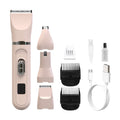 Dog Clippers for Grooming, 4 in 1 Dogs Paw Trimmer Pet Grooming Kit, Rechargeable Low Noise Dog Shavers with Nail Grinder (Pink)