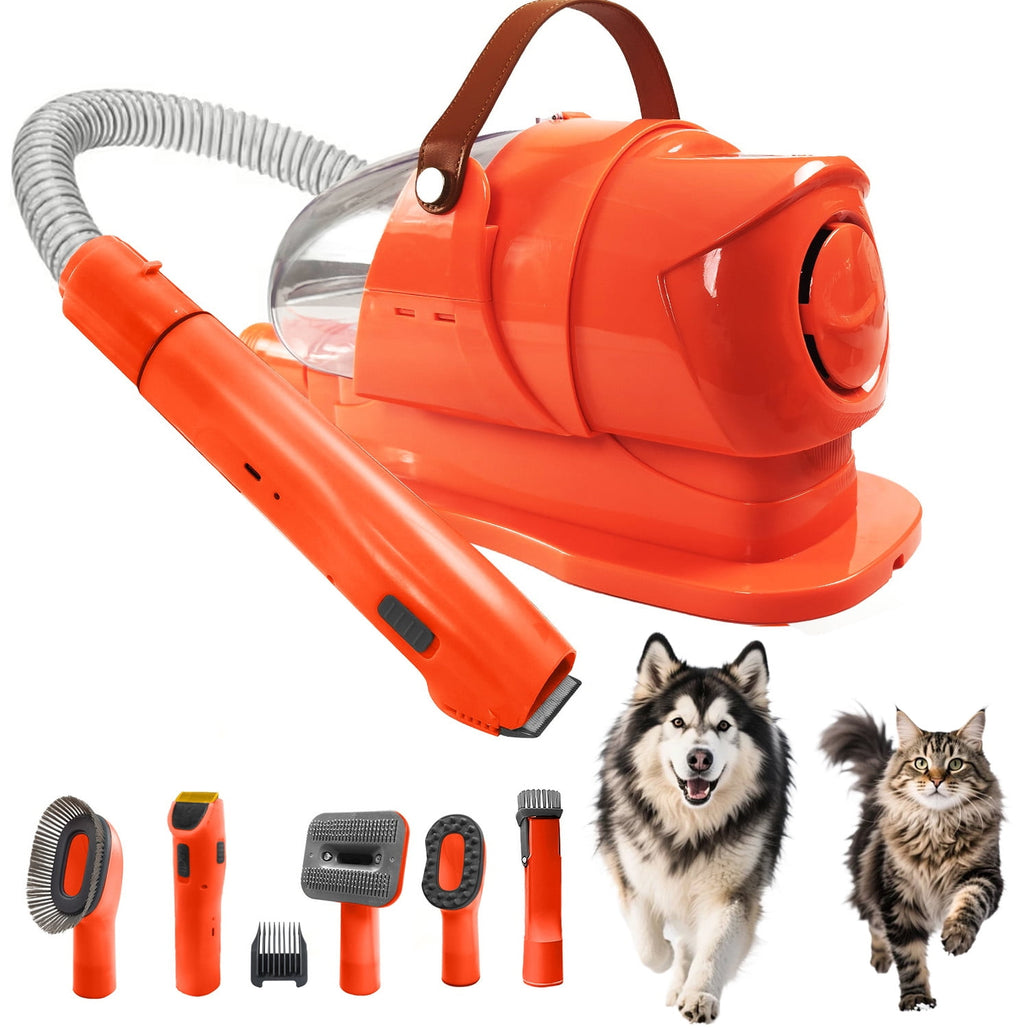 Dog Grooming Kit & Grooming Vacuum, 12000Pa Strong Suction Pet Hair Vacuum for Shedding with Clipper Nail Grinder, 1.8L Dust Cup Low Noise Home Cleaning Includes 7 Professional Dog Grooming Tools