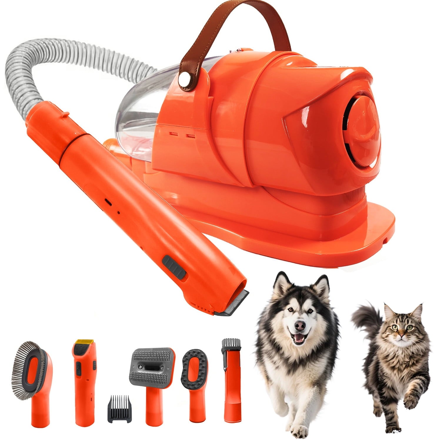 Dog Grooming Kit & Grooming Vacuum, 12000Pa Strong Suction Pet Hair Vacuum for Shedding with Clipper Nail Grinder, 1.8L Dust Cup Low Noise Home Cleaning Includes 7 Professional Dog Grooming Tools