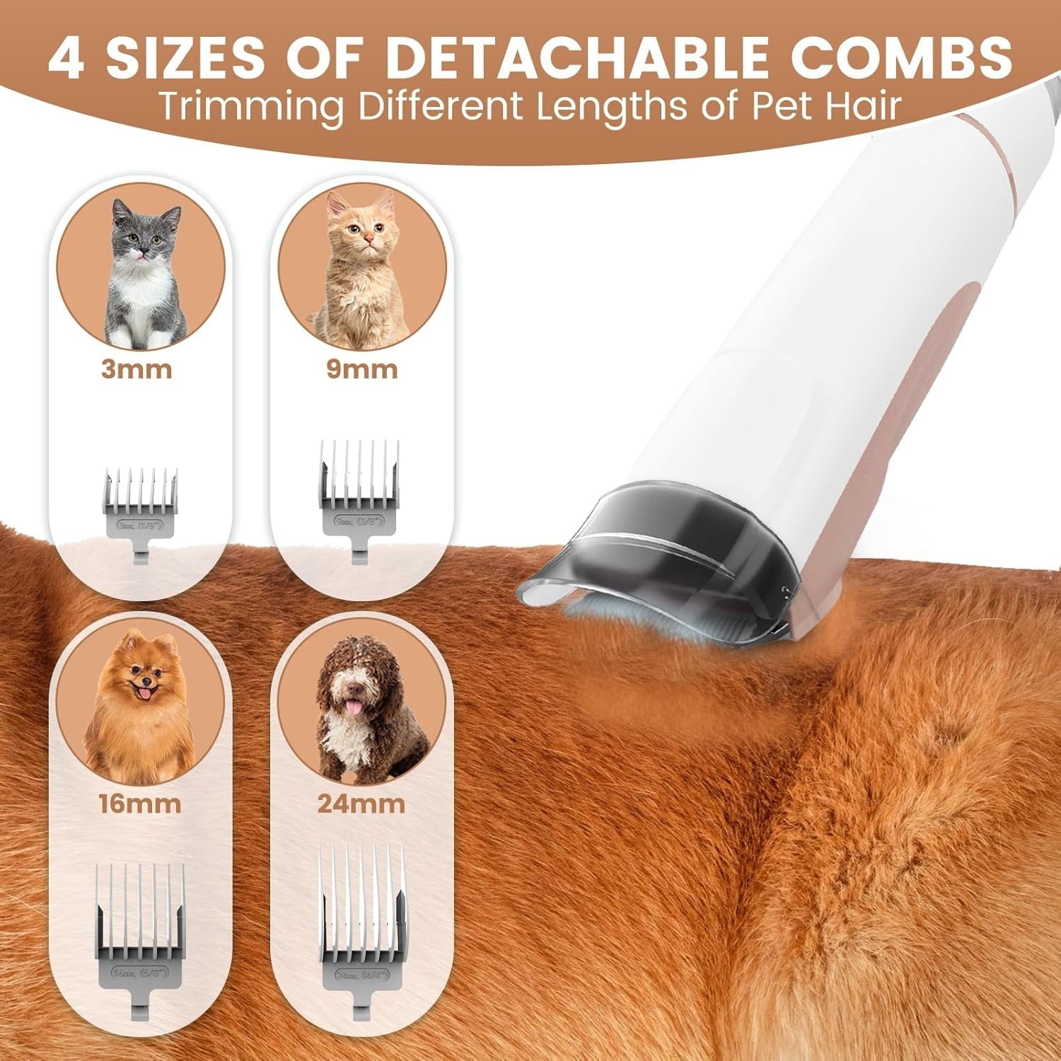 Dog Grooming Vacuum, Pet Grooming Kit, Dog Clipper Nail Trimmer Grinder, 2.5L Dust Cup 7 Grooming Tools 11000Pa Dog Vacuum for Shedding Grooming, Pet Grooming Vacuum for Dogs, Home Cleaning, PG50 Plu