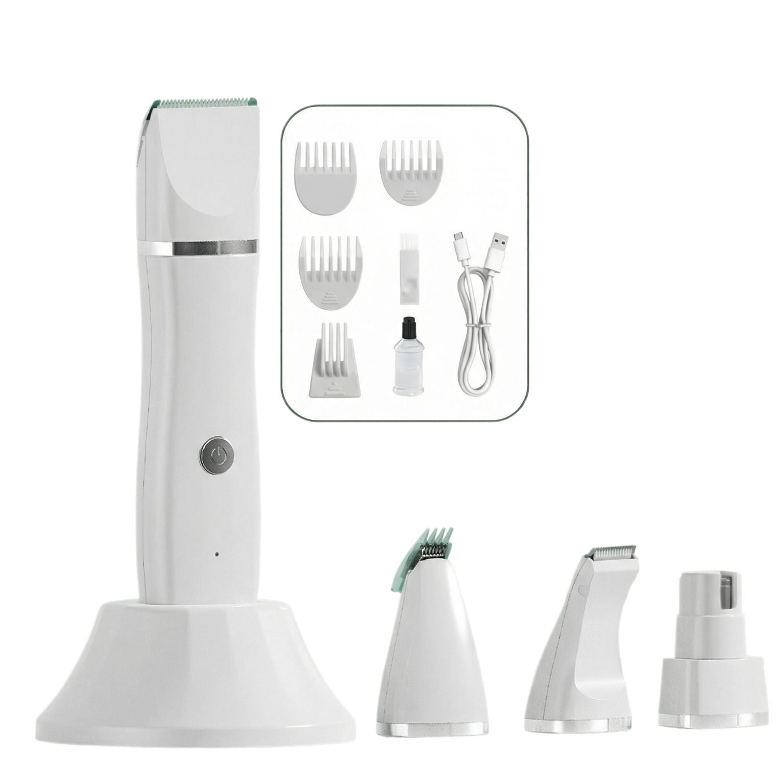 Electric Pet Hair Clipper Set, Cordless Grooming Kit for Cats and Dogs, Rechargeable Low Noise Shaver, Home Trimming Tools with Extra Combs