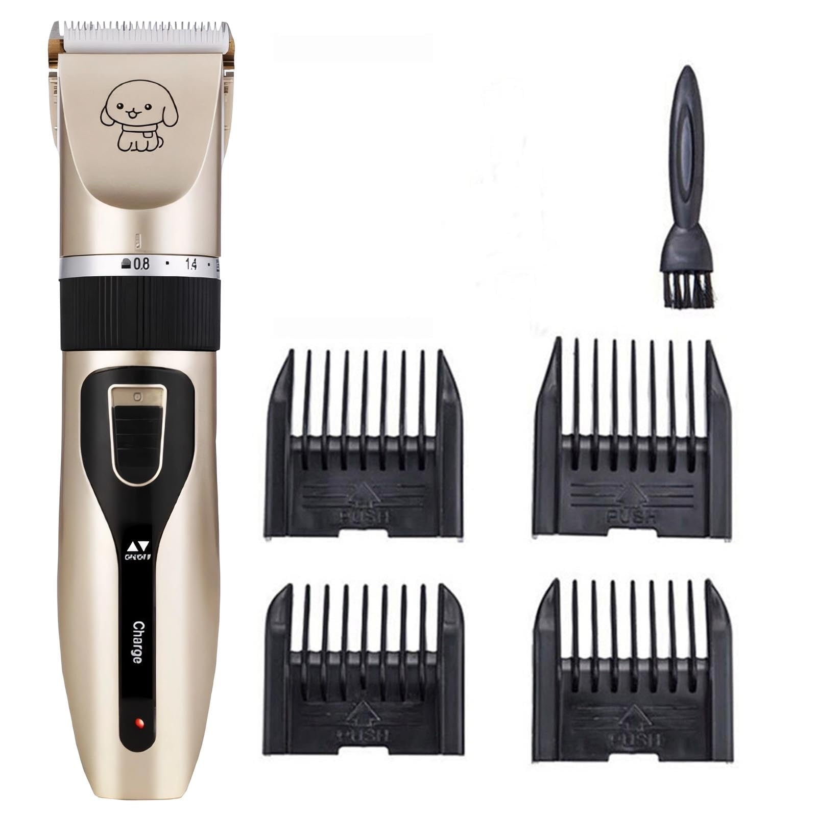 Professional Dog Clippers Quiet Rechargeable Pet Grooming Kit with Adjustable Combs & Accessories for Home Grooming and Gentle Hair Trimming
