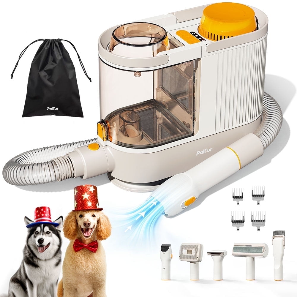Palfur IN01 Dog Grooming Kit with Electric Clipper, De-Shedding Tool, Brushes