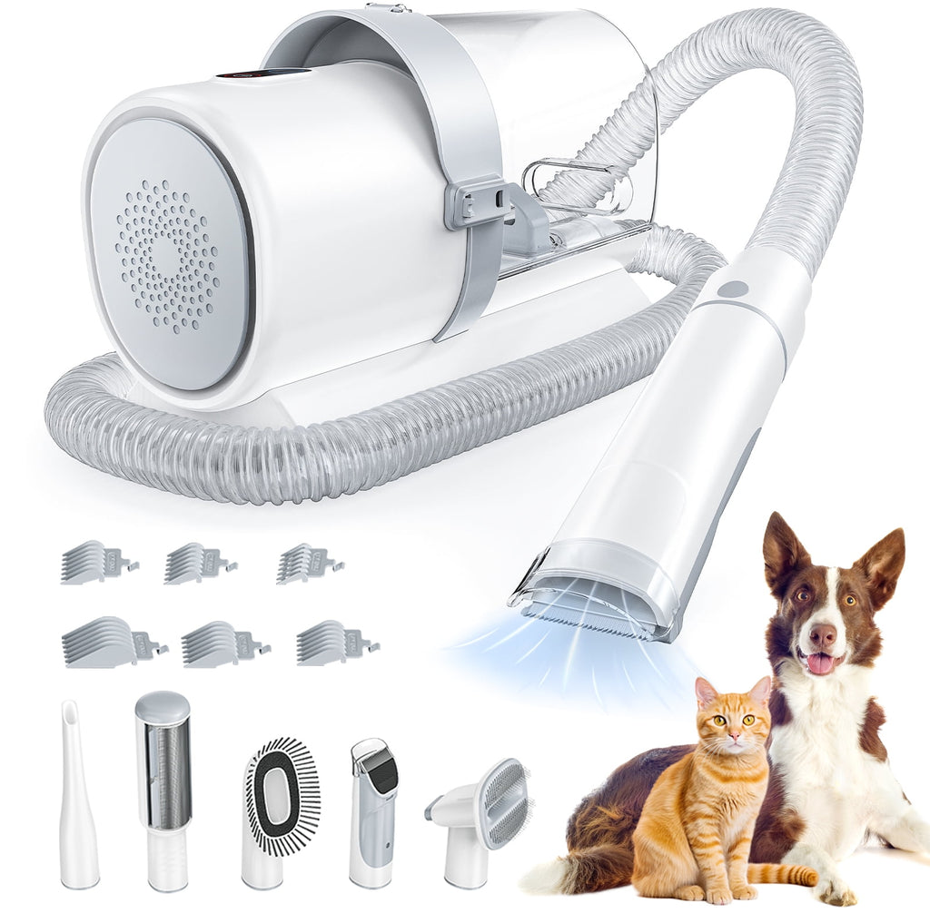 Sellary Dog Grooming Kit, Powerful Suction Pet Grooming Vacuum with 2.5 L Dust Cup, Low Noise,for Dogs Cats Pet Hair Cleaning,Grey