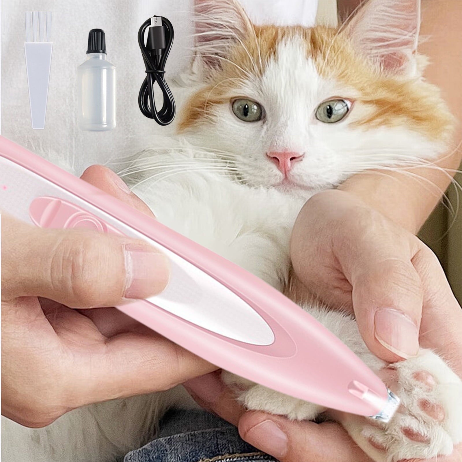 Yyuenw Dog Paw Trimmer with LED Light, Rechargeable Cordless Dog Grooming Kit for Small Dogs, s, Low Noise Pet Hair Shaver for Small Dogs Cats Trimming Around Paws, Eyes, Ears, Face, Rump