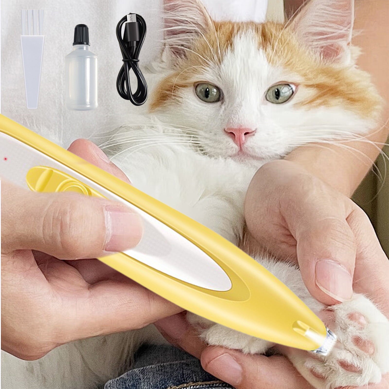 Yyuenw Dog Paw Trimmer with LED Light, Rechargeable Cordless Dog Grooming Kit for Small Dogs, s, Low Noise Pet Hair Shaver for Small Dogs Cats Trimming Around Paws, Eyes, Ears, Face, Rump