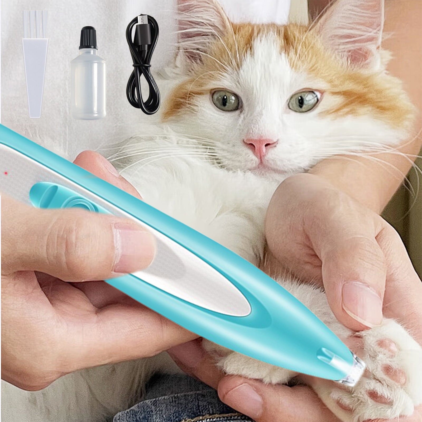Yyuenw Dog Paw Trimmer with LED Light, Rechargeable Cordless Dog Grooming Kit for Small Dogs, s, Low Noise Pet Hair Shaver for Small Dogs Cats Trimming Around Paws, Eyes, Ears, Face, Rump