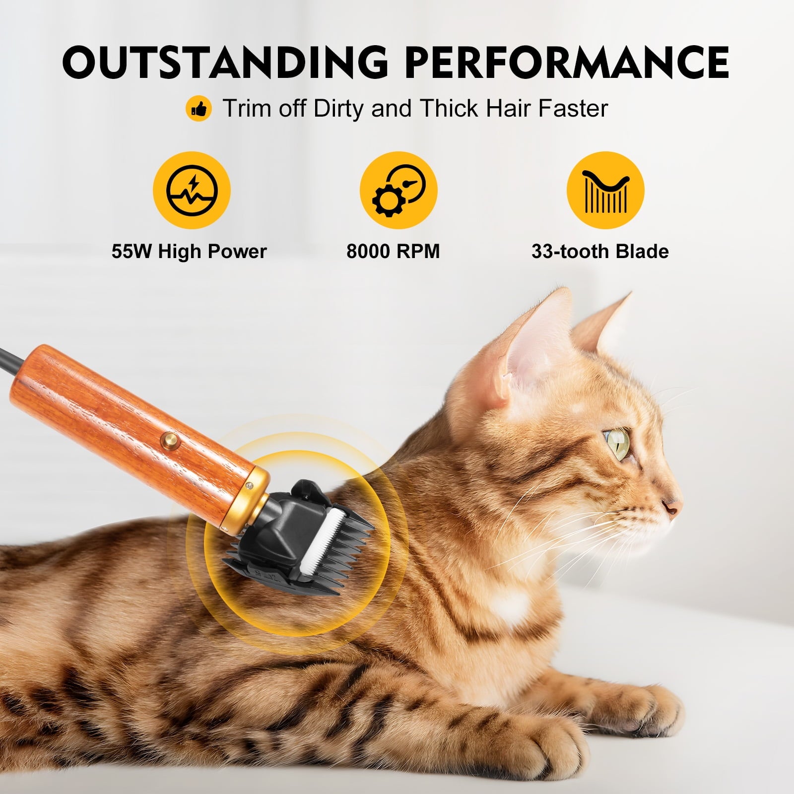 YIYIBYUS Electric Dog Hair Clippers Professional Pet Clipper Dog Grooming Kit Low Noise Portable Hair Trimmer Dog Shaver Clipper