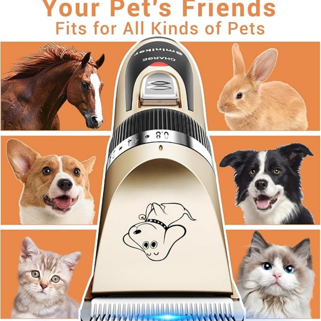 Rechargeable Cordless Dogs Cats Horse Grooming Clippers - Professional Pet Hair Clippers with Comb Guides for Dogs Cats Horses and Other House Animals Pet Grooming Kit