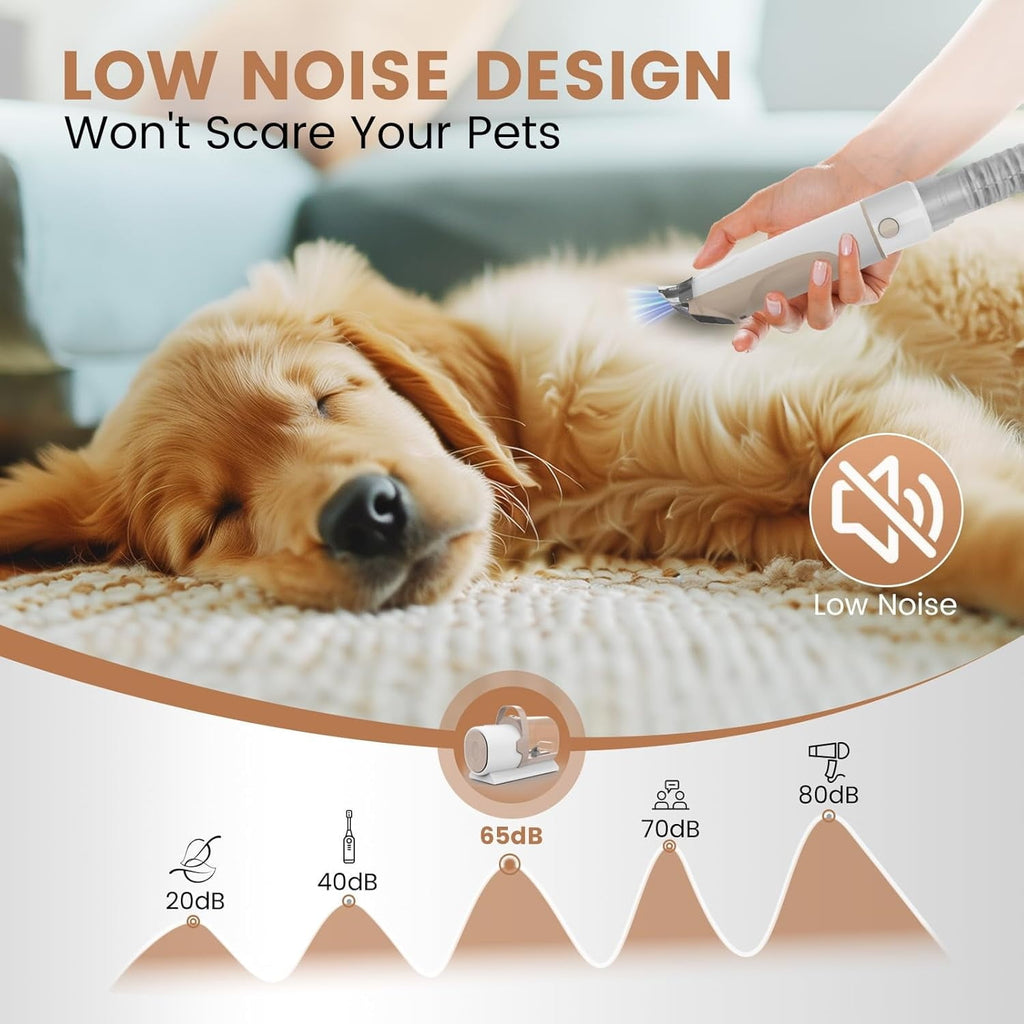 Dog Grooming Vacuum, Pet Grooming Kit, Dog Clipper Nail Trimmer Grinder, 2.5L Dust Cup 7 Grooming Tools 11000Pa Dog Vacuum for Shedding Grooming, Pet Grooming Vacuum for Dogs, Home Cleaning, PG50 Plu