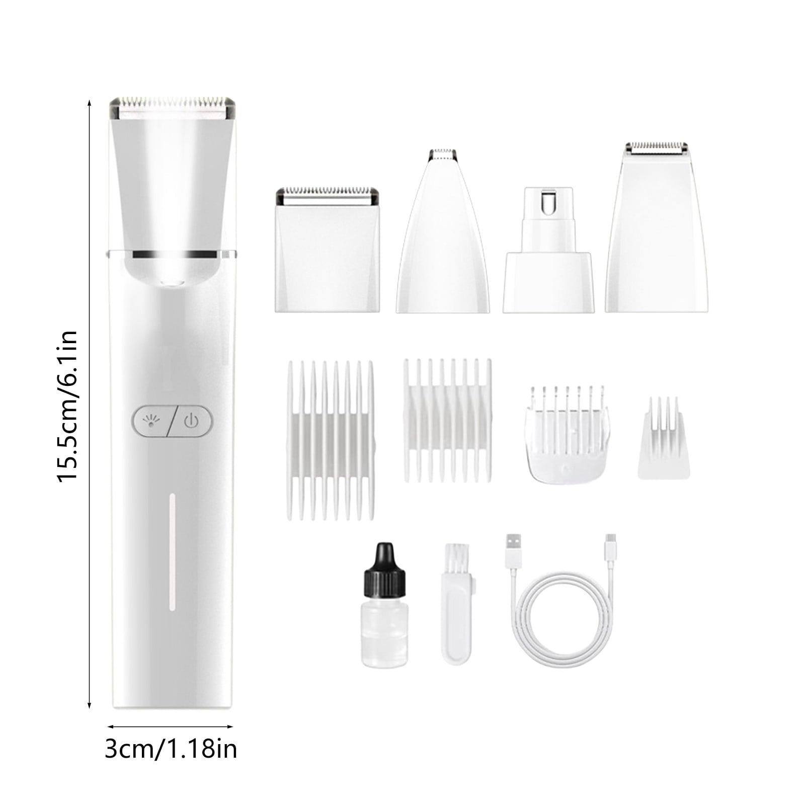 ZhangC Rechargeable Pet Grooming Kit, Pet Electrical Trimmers and Nail File, Cordless Pet Trimmers for Grooming Heavy Thick Coats, Low Noise Rechargeable Clippers for Small Large Dogs Cats