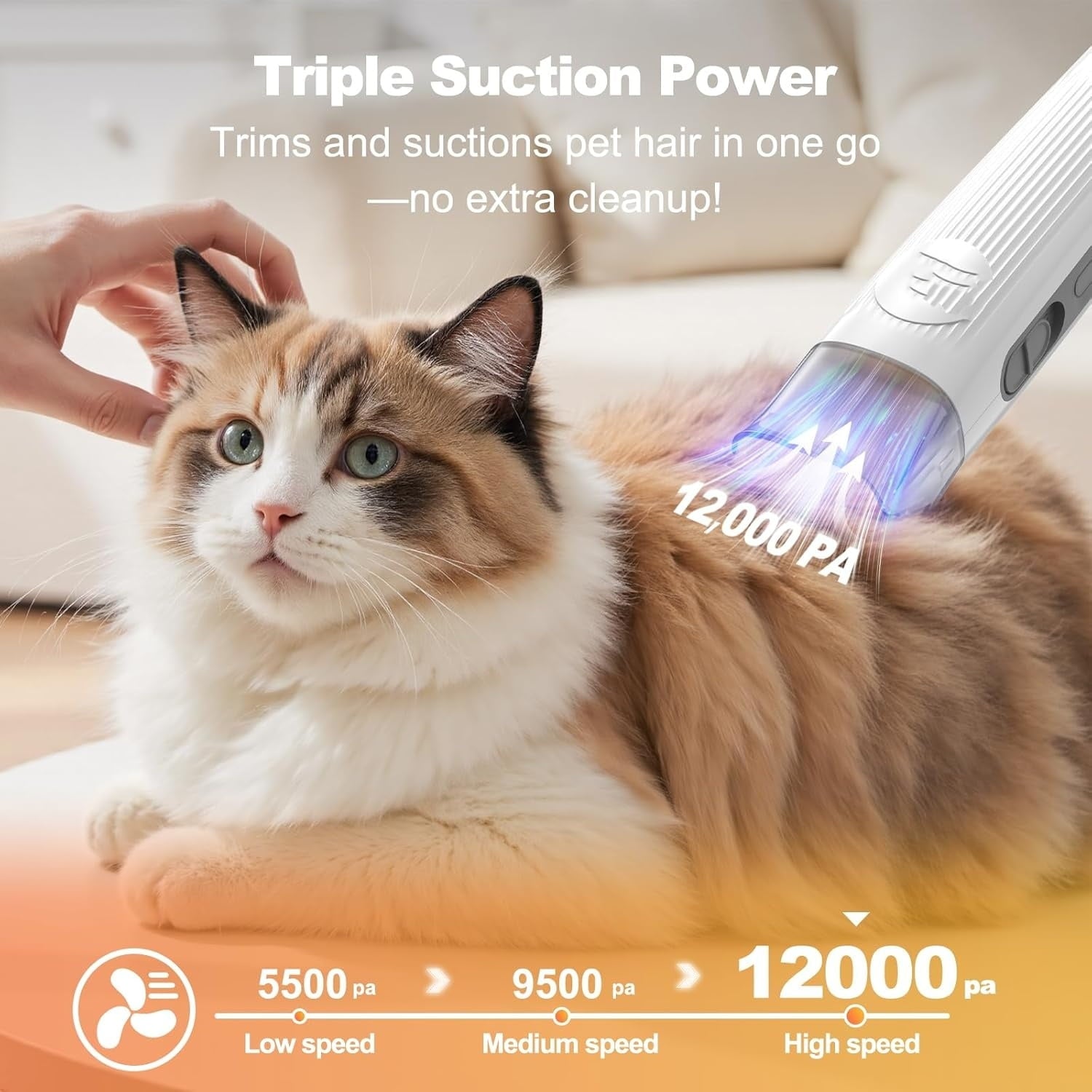 6-in-1 Dog Grooming Kit, Pet Grooming Vacuum for Shedding, Dog Hair Vacuum with Clipper Nail Trimmer Grinder, Pet Brush Groomer at Home, Low Noise Cats Hair Remover, 1.5L Dust Cup