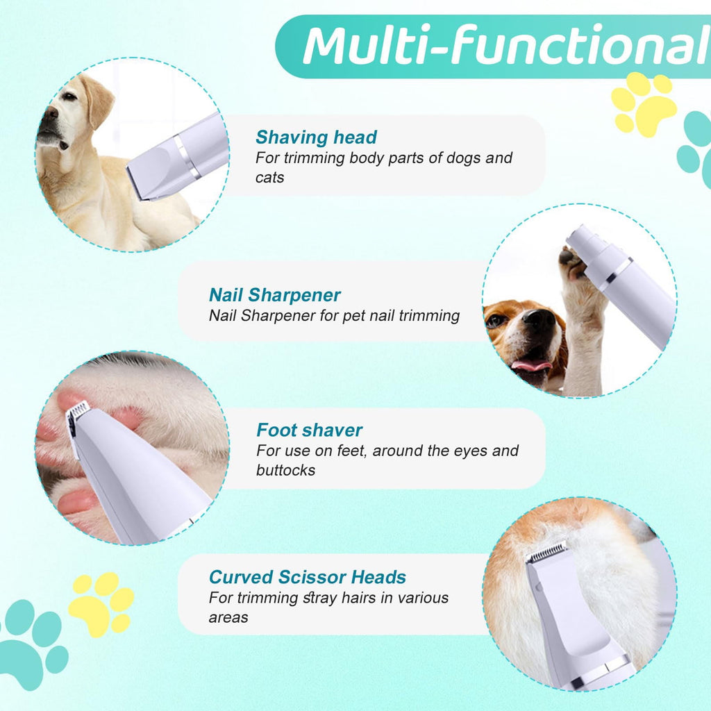 2026 4-in-1 Pet Grooming Kit Low Noise Cordless Trimmer for Dogs and Cats