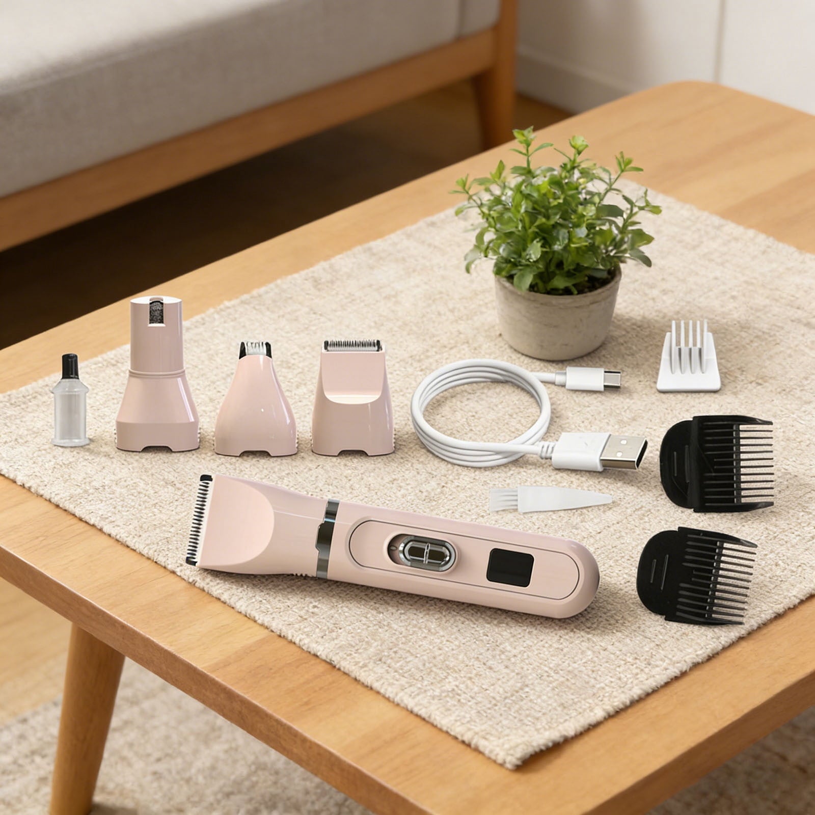 Pet Grooming Kit Rechargeable Dog Cat Hair Clipper Trimmer With Nail Clipper & File for Home Pet Care