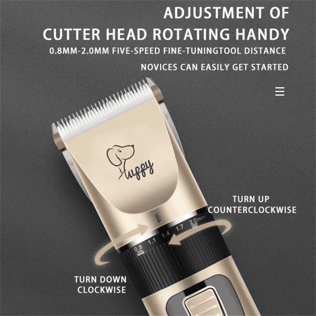 Dog Clippers, Grooming Low Noise Cordless Grooming Kit Thick Coats Shears Rechargeable Dogs Cats Other Pet kit Gold