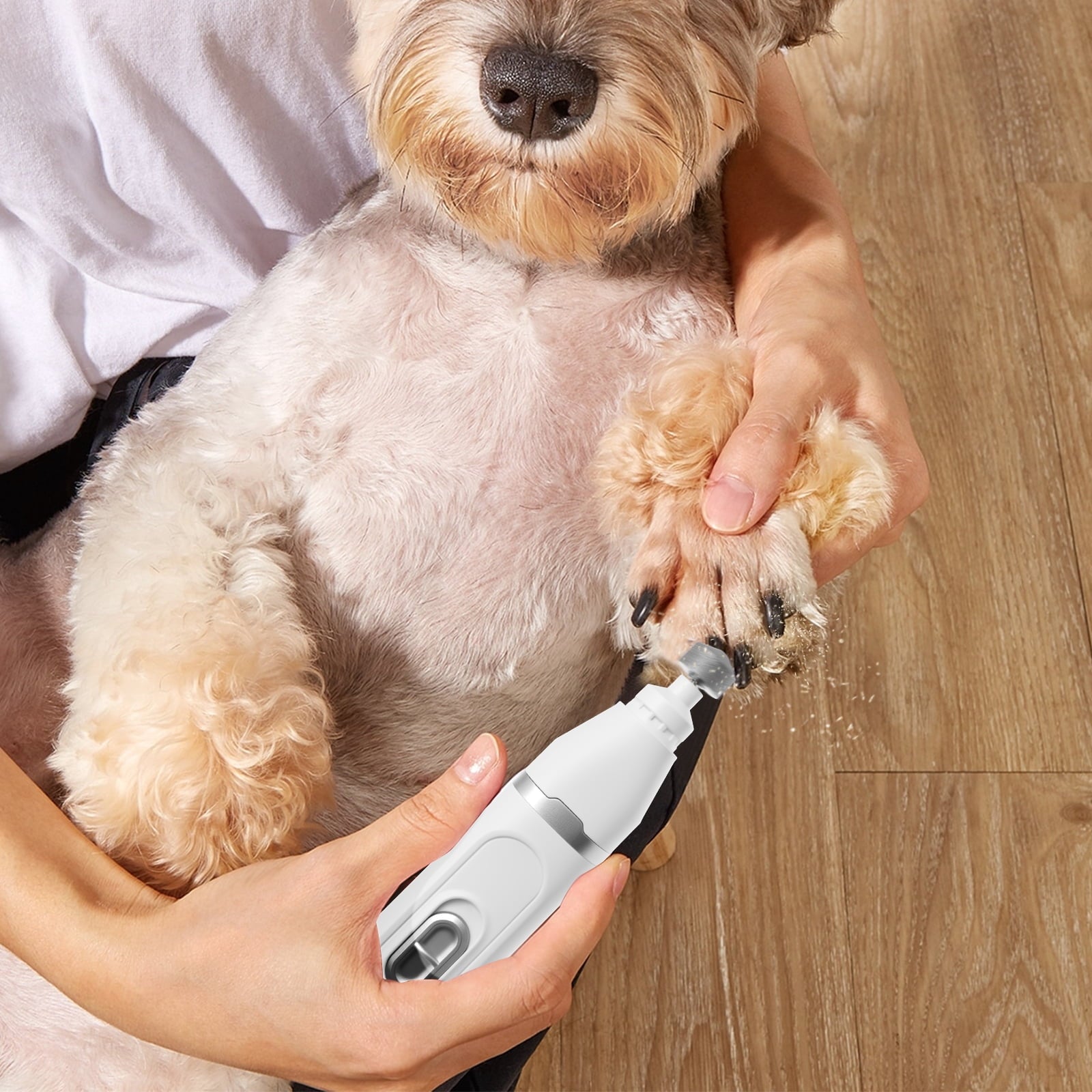 4 in 1 Portable&nbsp;Dog Grooming Kit 3 Speed Dog Hair Trimmer Nail Grinder with Durable LED Display USB Charging Waterproof Pet Grooming Supplies ABS White