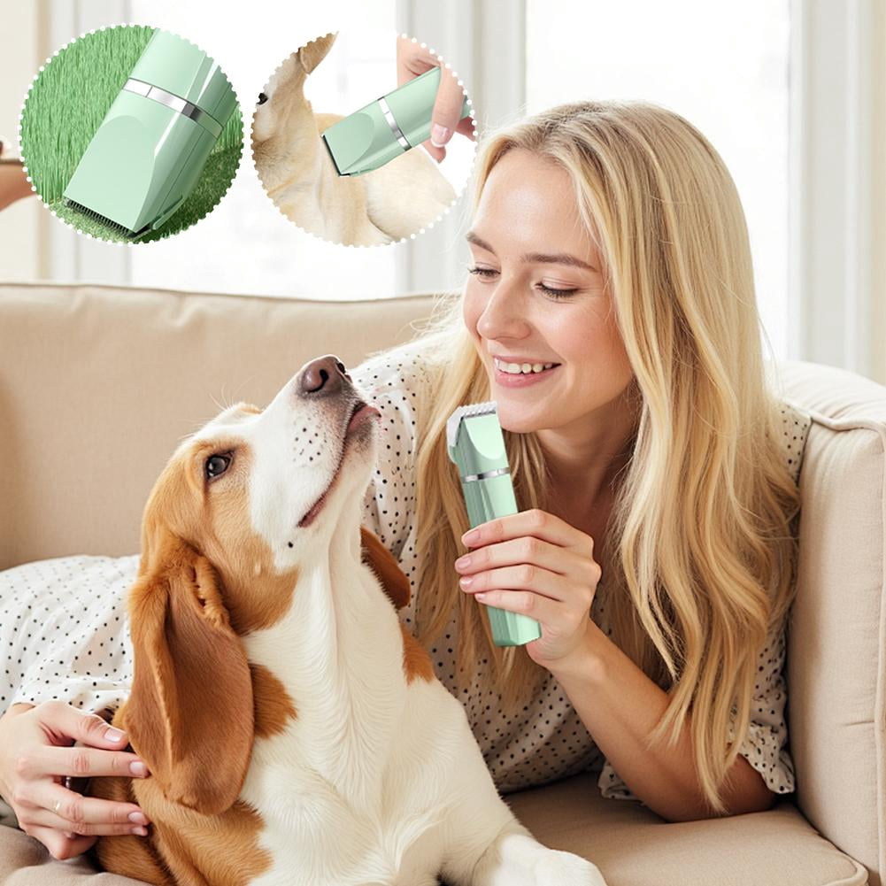 4-in-1 Pet Grooming Kit Rechargeable Dog & Cat Clippers with Ceramic , Paw Trimmer, Nail Grinder & Detail Trimmer, Low Noise Quiet Cordless Home Grooming Tool