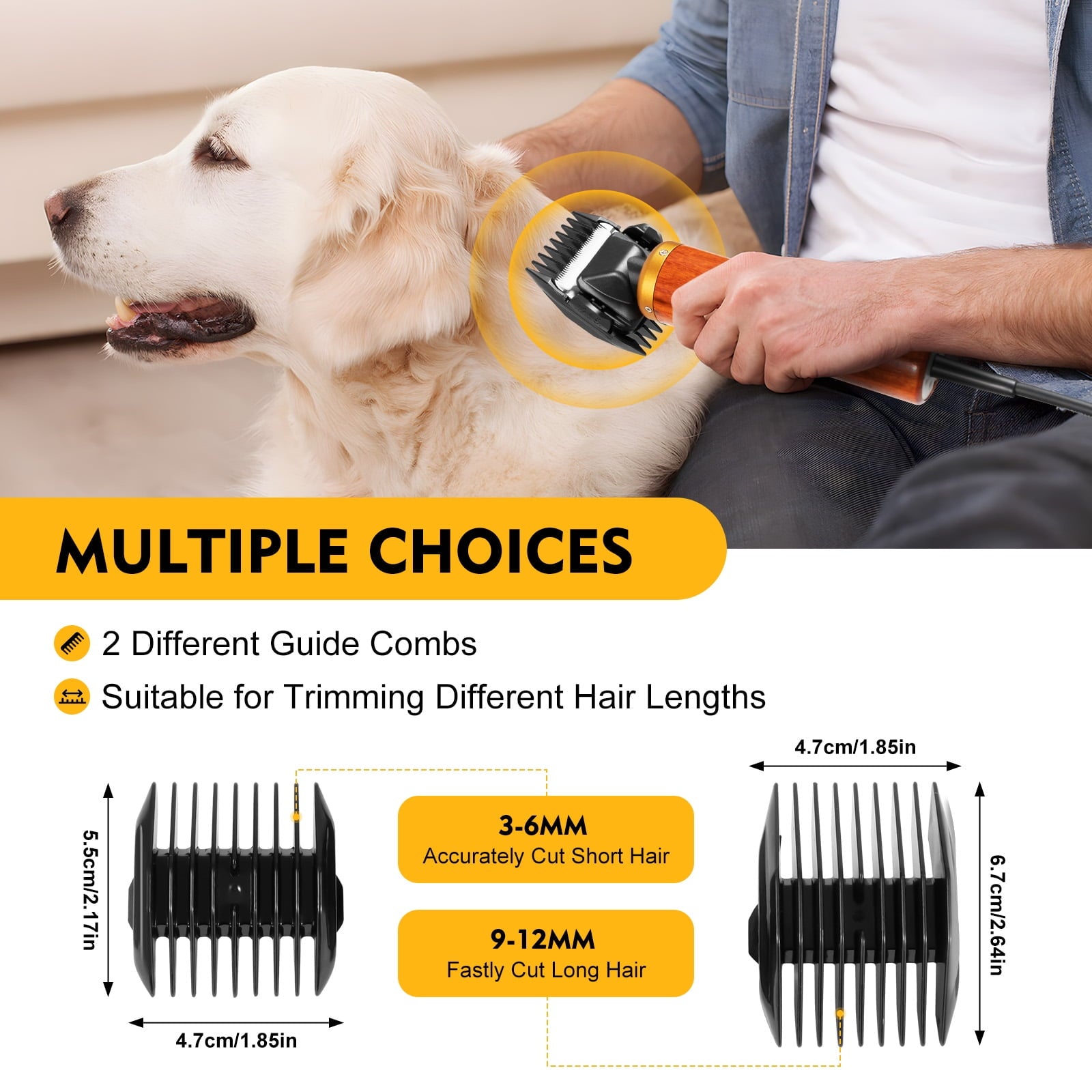 YIYIBYUS Electric Dog Hair Clippers Professional Pet Clipper Dog Grooming Kit Low Noise Portable Hair Trimmer Dog Shaver Clipper