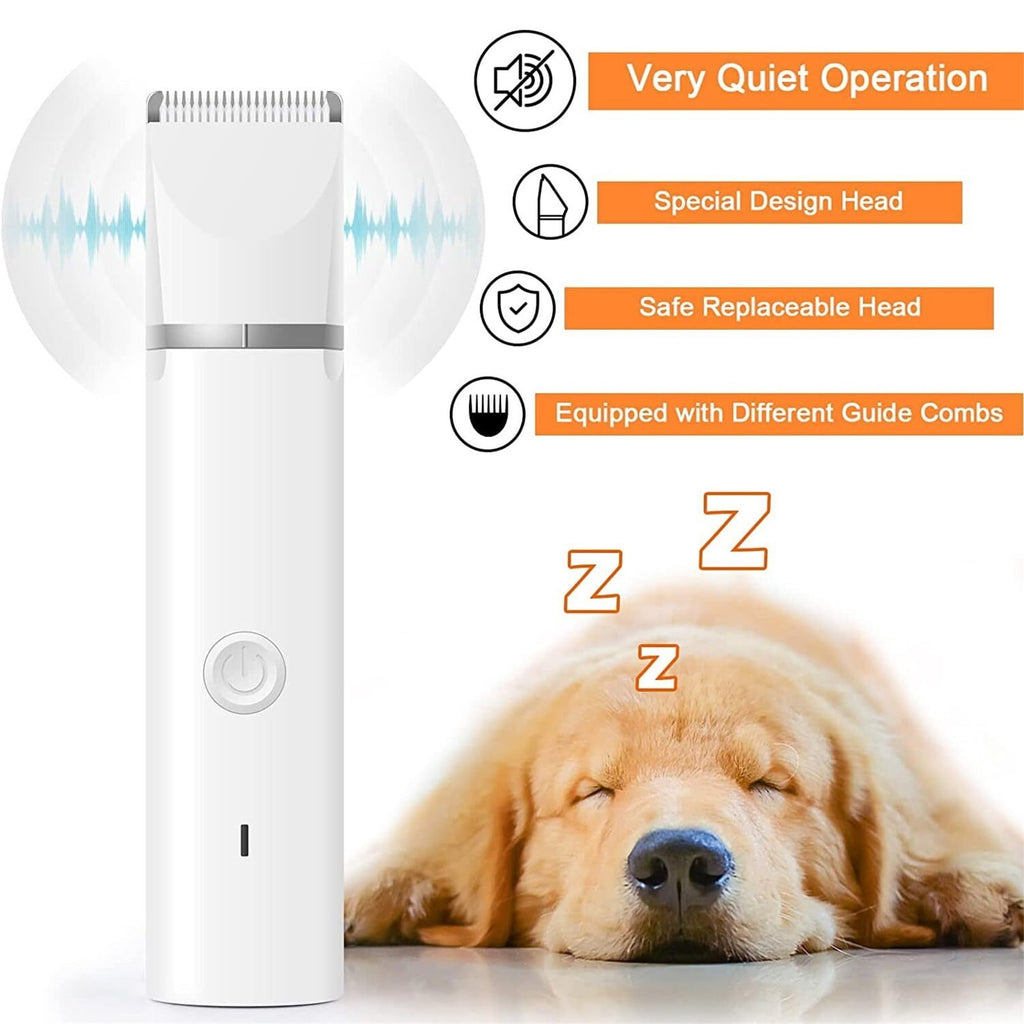 ZDM Dog Clippers Grooming Kit Hair Clipper-Low Noise Paw Trimmer- Rechargeable - Cordless Quiet Nail Grinder Shaver for Cats and Other Pets