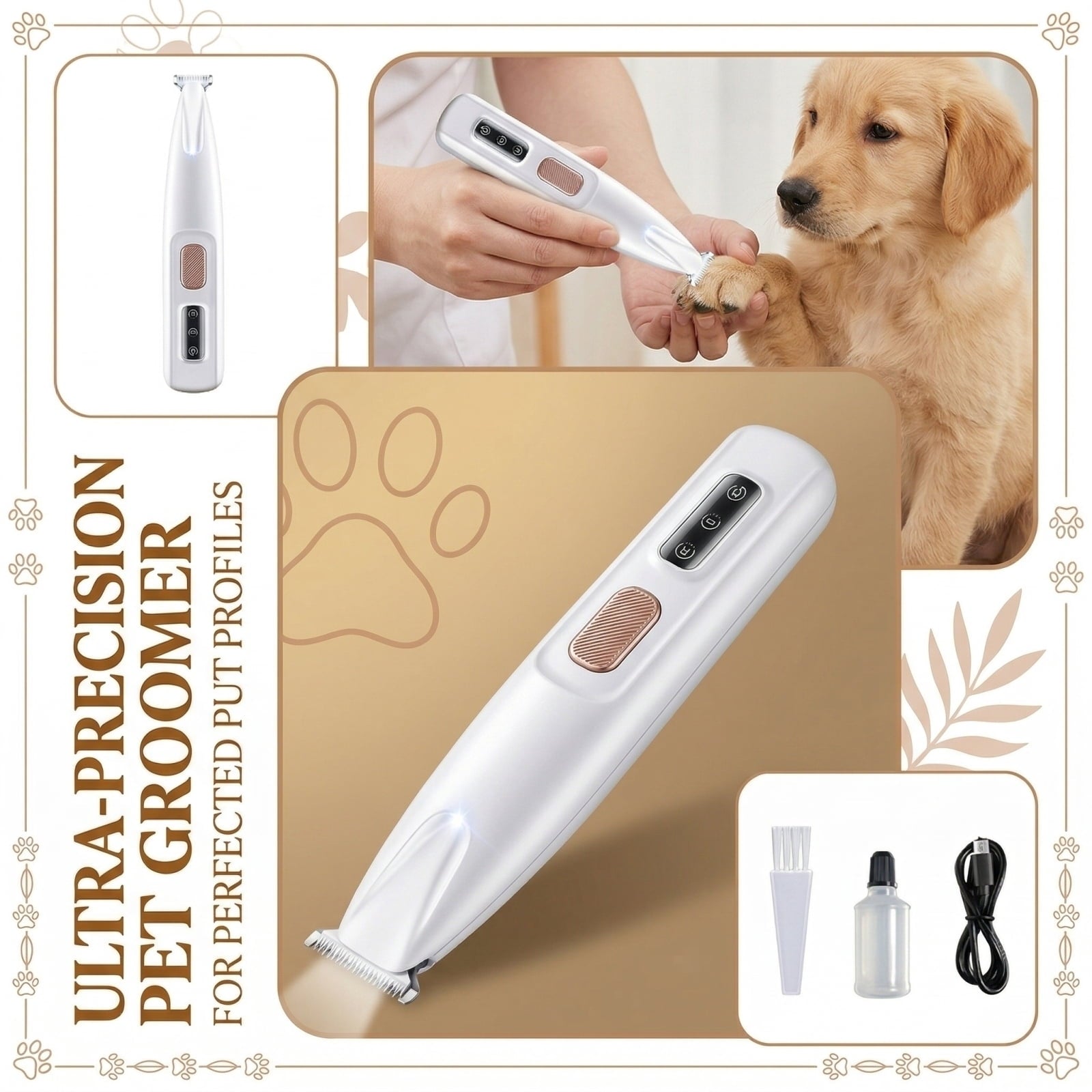 Quiet Cat Clippers for Matted & Long Hair, Cordless Pet Shaver Grooming Kit for Cats, Small Dogs & Animals