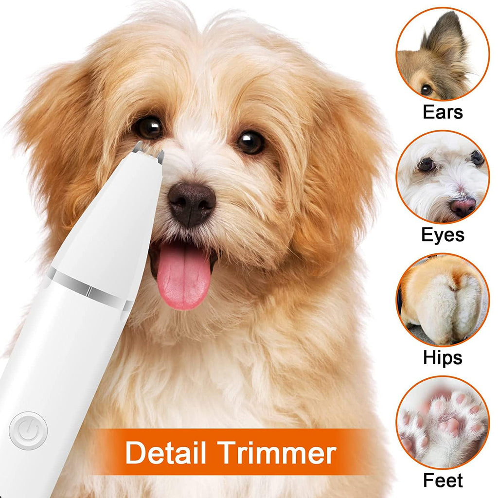 ZDM Dog Clippers Grooming Kit Hair Clipper-Low Noise Paw Trimmer- Rechargeable - Cordless Quiet Nail Grinder Shaver for Cats and Other Pets