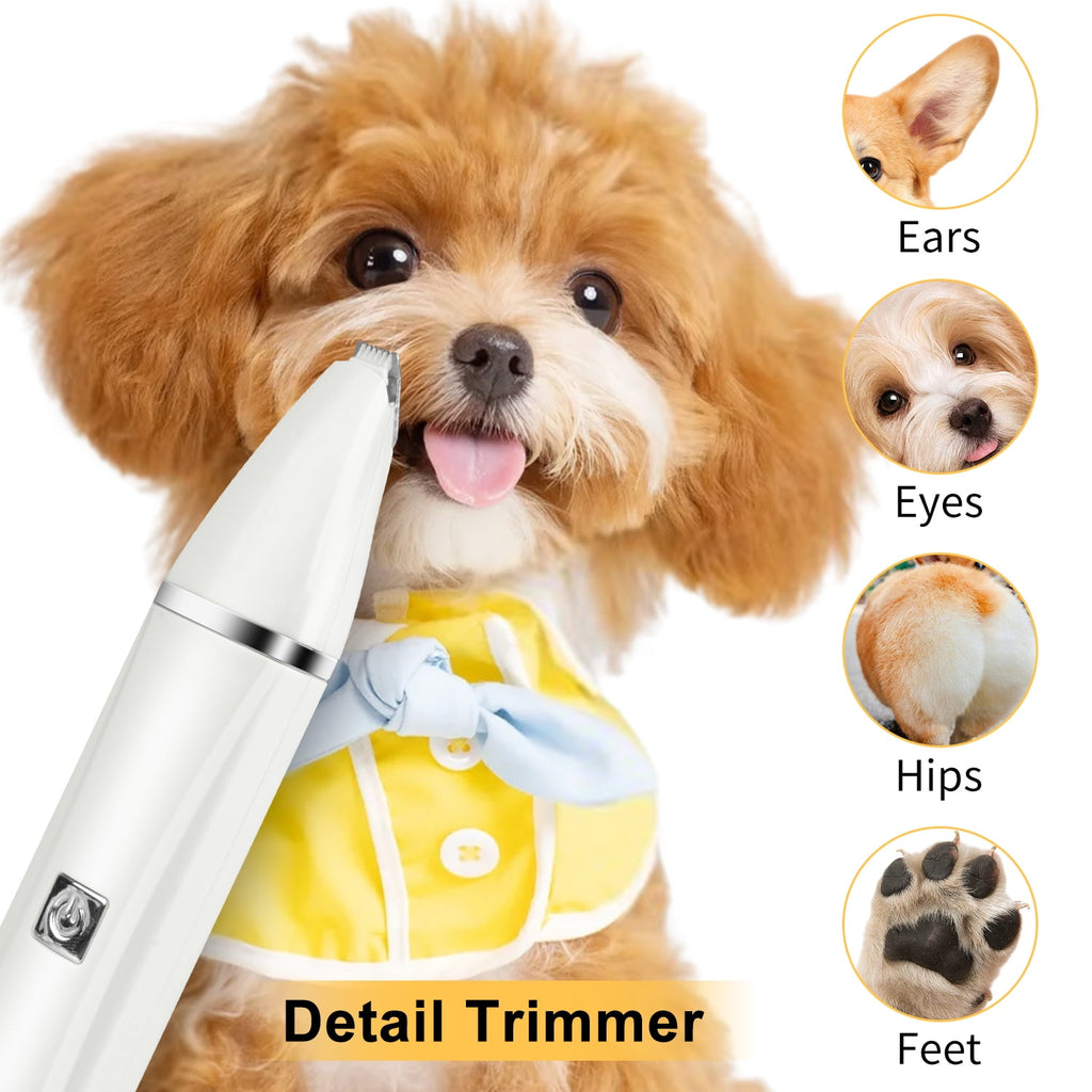 ABCPOW Dog Clippers Pet Grooming Kit,Professional Pet Hair Clipper with Comb Guides Low Noise Paw Trimmer,Rechargeable Cordless Electric Quiet Nail Grinder Shaver for Dogs Cats and Other Pets Animals