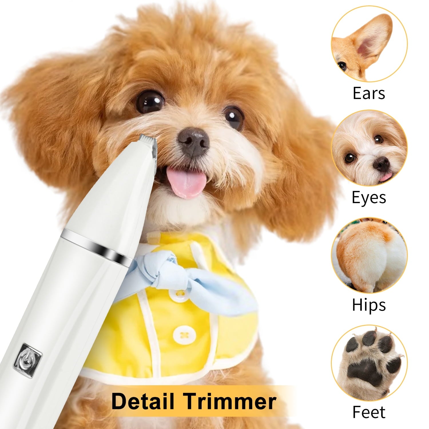 ABCPOW Dog Clippers Pet Grooming Kit,Professional Pet Hair Clipper with Comb Guides Low Noise Paw Trimmer,Rechargeable Cordless Electric Quiet Nail Grinder Shaver for Dogs Cats and Other Pets Animals