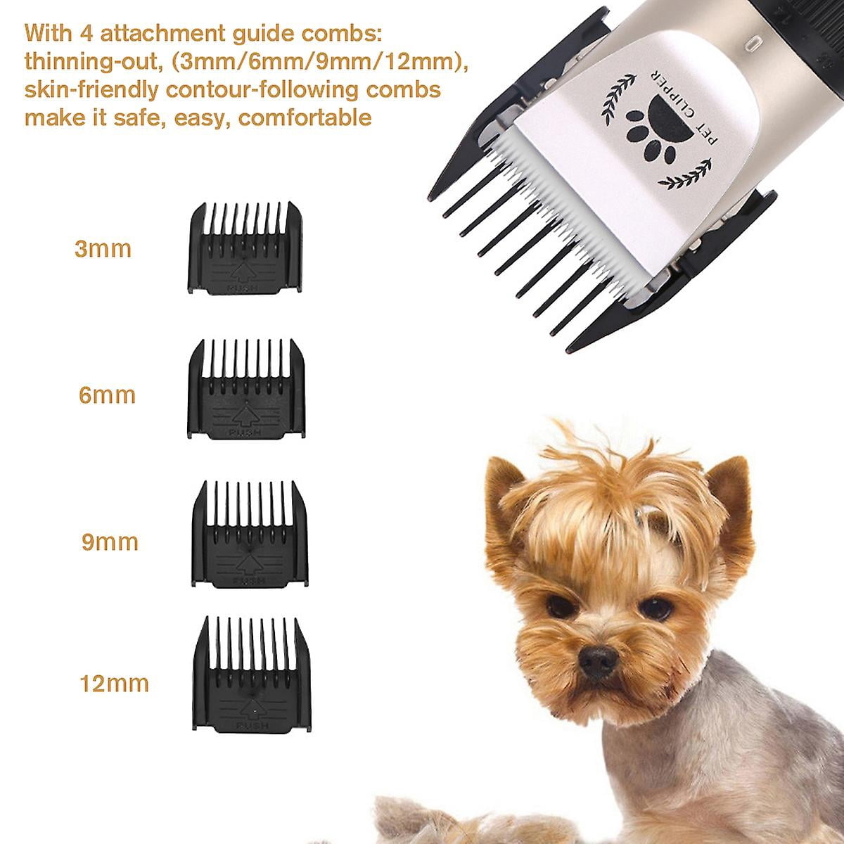 Electric Cat Dog Pet Shave Clipper Hair Low Noise Cordless Grooming Trimming Kit