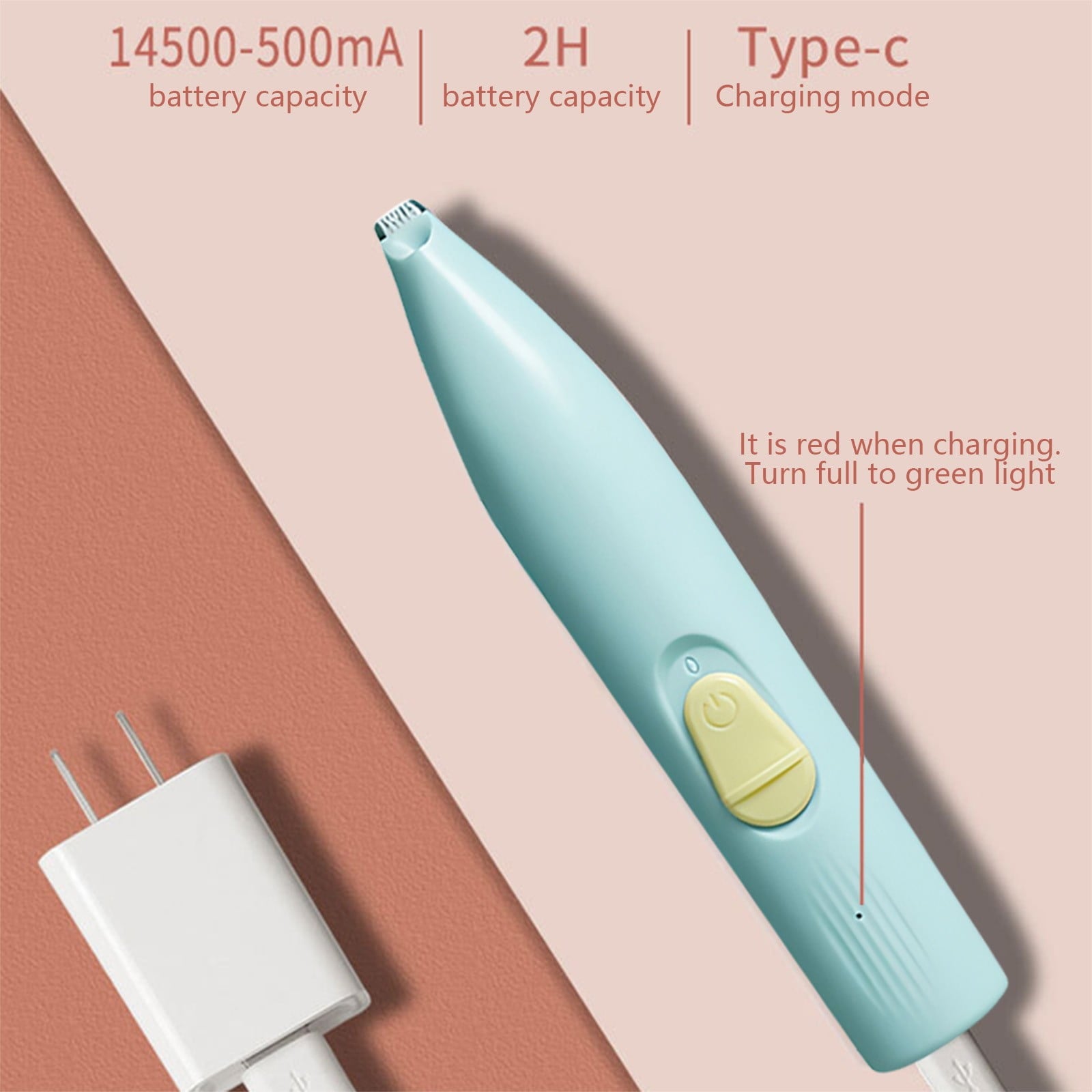 IGEED Pet Grooming Clipper Low Noise Dog Paw Hair Trimmer with LED Light Cat Foot Shaver Kit Includes Brush and Lubricant 6.29 Inch