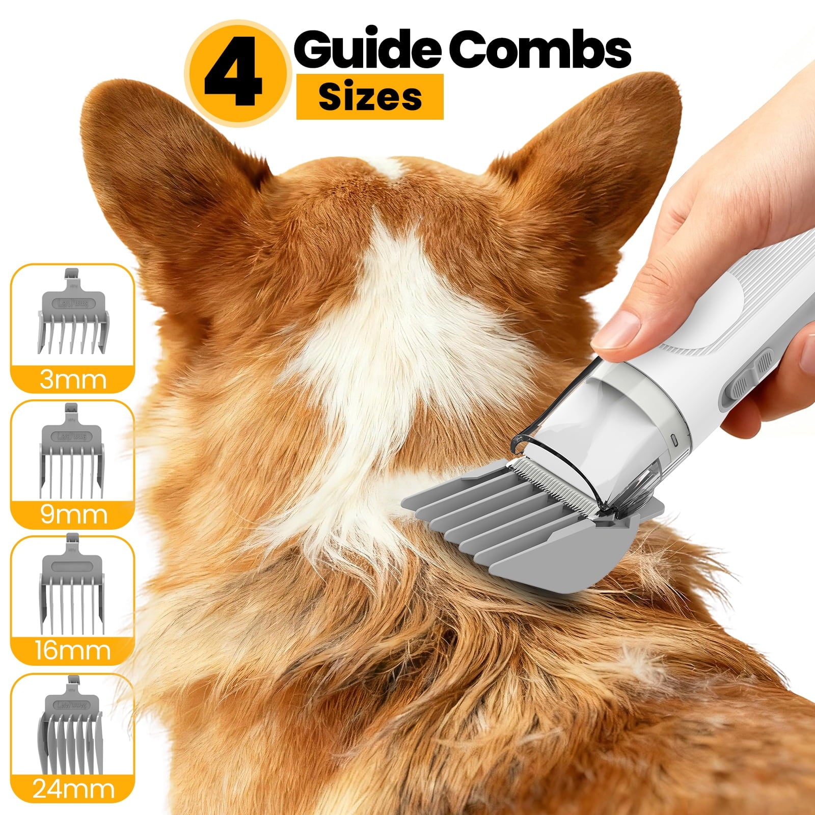 AIRROBO GP04 Plus Dog Grooming Kit with Vacuum, Pet Clippers Set, Low Noise Grooming Tools