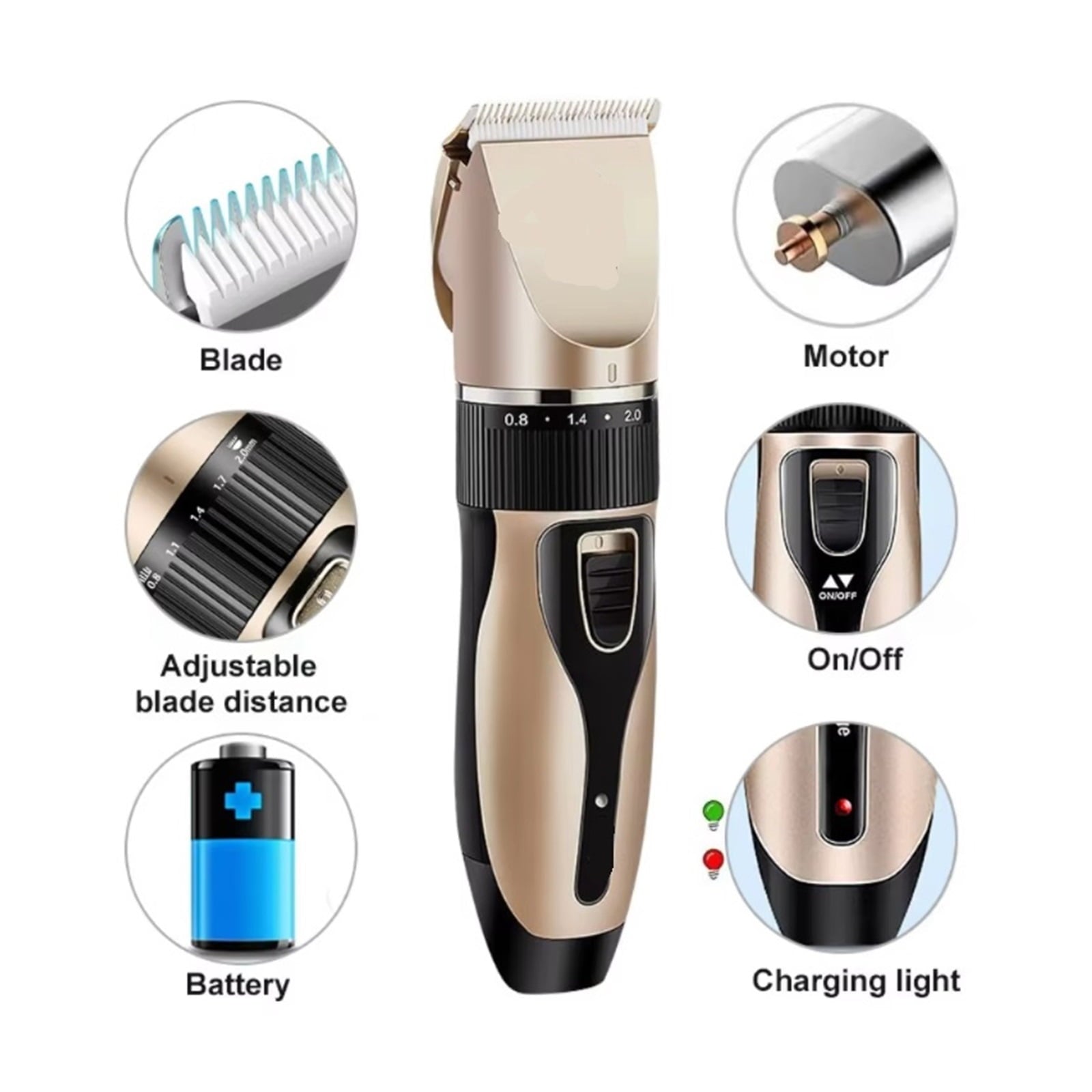 Electrical Professional Hair Clipper for Pets Silent Hair Cutter USB Rechargeable Pet Grooming ,Low Noise Pet Groomig Kit