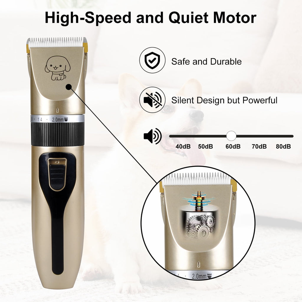 Rechargeable Cordless Dogs Cats Grooming Clippers,Professional Pet Hair Clippers with Comb Guides Low Noise Quiet Dog Shaver Electric Hair Clipper Set for Dogs Cats Horses Animals Pet Grooming Kit