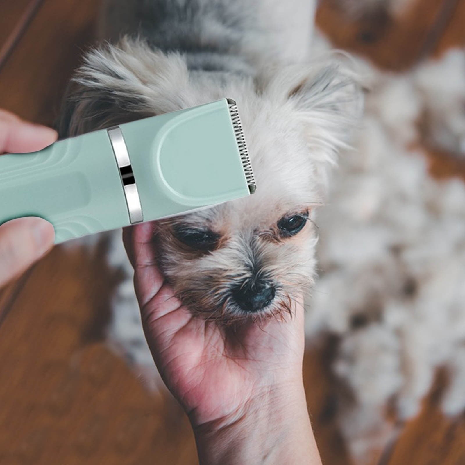 Hovmgk Four-in-One Pet Shaver, Rechargeable Grooming Clipper with Ceramic Blades, Low-Noise Motor & Safe R-Type Cutter Head for Cats & Dogs, Complete Grooming Kit for Pets