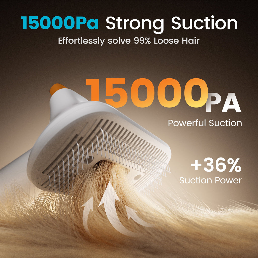 Oneisall LM6 15000Pa Dog Grooming Vacuum for Shedding 99% Pet Hair, 9-in-1 400W Dog Grooming Kit with 2L Dust Cup & Grooming Tools, Pet Hair Vacuum Cleaners for Home, Orange